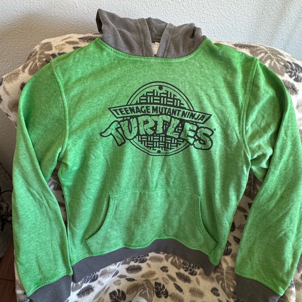 TMNT Green Hooded Pullover Sweatshirt NWT - adult XL